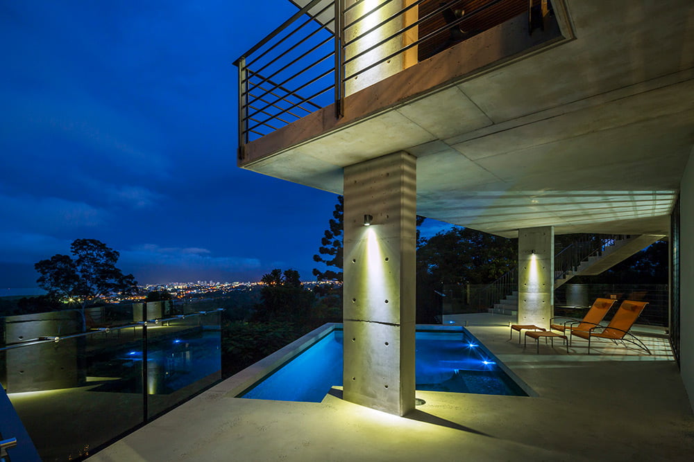 Luxury Design swimming pool at night in Cairns